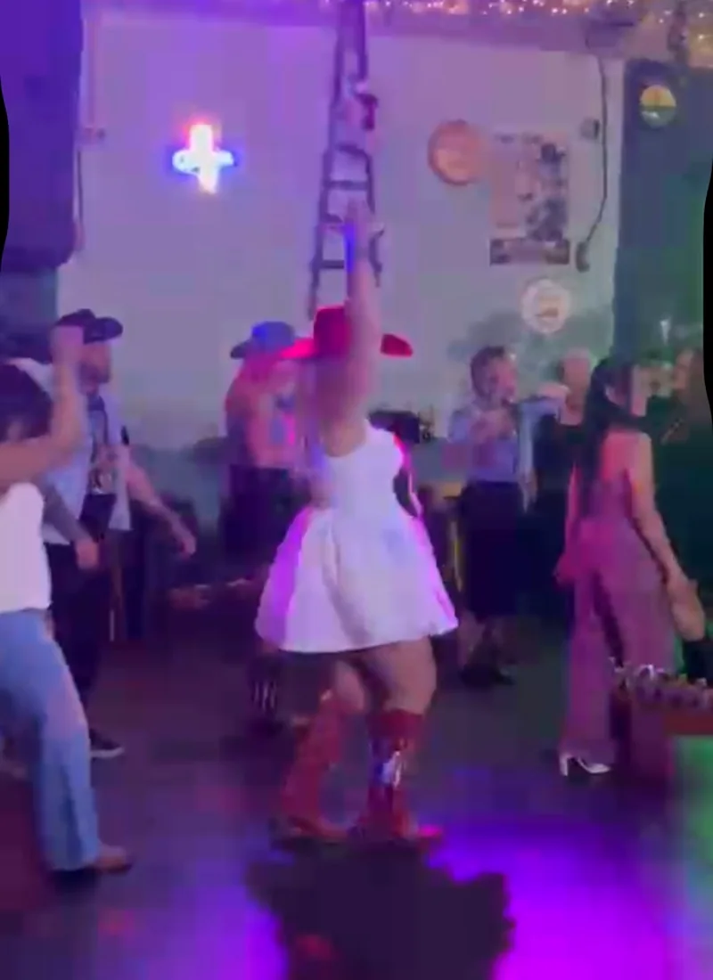 Line dancers enjoying a social night at Low Places